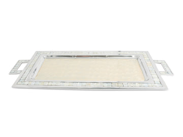 Classic 25" Rectangular Tray w/Handles Snow